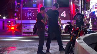 A Motorcyclist Crashes Near Downtown Dallas After Loosing Control [upl. by Nolyarb]