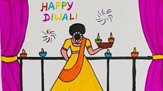 தீபாவளி வாழ்த்துகள் தீபாவளி happydiwalidrawing [upl. by Stephens779]