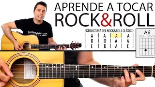 Aprende a tocar Rock amp Roll en guitarra paso a paso y muy fácil tutorial [upl. by Gahan]