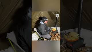 Winter Hammock Tent Camping P2 survival outdoortent bushcraft treetent camping wintercamping [upl. by Oliy]