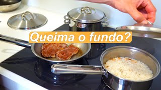 Cozinhando e Lavando Panela de Inox no Cooktop de Indução na PRATICA [upl. by Eixam280]