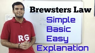 Brewsters Law in hindi Class 12 physics Easily explained brewsterslaw [upl. by Pevzner145]