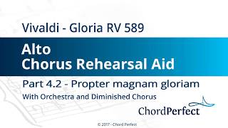 Vivaldis Gloria Part 42  Propter magnam gloriam  Alto Chorus Rehearsal Aid [upl. by Arabela]