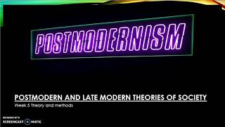 A Sociology Theory and Methods Postmodern Late Modern and PM Marx [upl. by Atnom181]