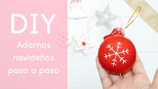 Cómo hacer adornos navideños en fieltro  DIY MOLDES GRATUITOS [upl. by Llirpa]