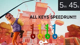 Hello Neighbor Act 3 All Keys Speedrun 545 [upl. by Nemzaj910]