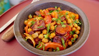 Recette pas chère et complète de pois chiches au chorizo et un ingrédient inattendu [upl. by Gnos]