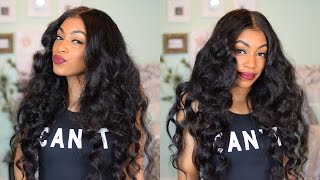 Easy Wand Curls ft Brazilian Straight  Lace Frontal [upl. by Jamille51]