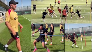 Insane Hansi Flick tactical Barcelona training session No joke [upl. by Banquer]