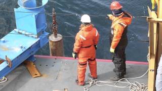 Gravity Coring Opps on USCGC Healy in Southern Beaufort Sea [upl. by Ilaw]