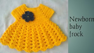 Crochet newborn baby frock Hindi part 1 [upl. by Aelak]