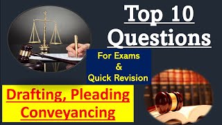 Important Questions of Drafting pleading amp Conveyancing importantquestions drafting [upl. by Hauger]