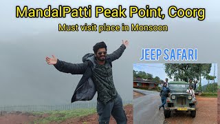 MandalPatti Peak Point  Coorg  Must visit place in Monsoon  Jeep Safari  Trekking  Full details [upl. by Quarta430]