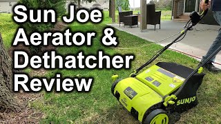 Sun Joe 15quot Corded 13A DethatcherAerator Review and Demonstration [upl. by Valoniah]