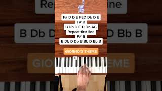 Giornos Theme EASY Piano Tutorial with Letter Notes Shorts [upl. by Saffian283]