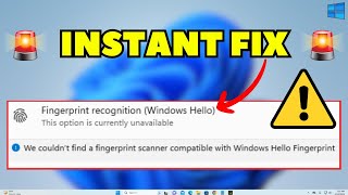 Windows Hello Fingerprint This Option is Currently Unavailable WINDOWS 11 FIX [upl. by Allertse]