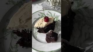 Chocolate cheery cake with mascarpone butter cream 🍒 baking sweet dessert [upl. by Alejandro855]