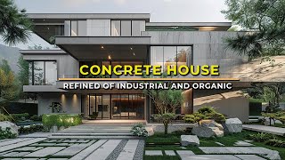 Modern Concrete House Design Refined Balance of Industrial Materials and Organic Elements [upl. by Salot947]