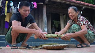 Gardening with mom cooking rice in bamboo tubes [upl. by Beverle]