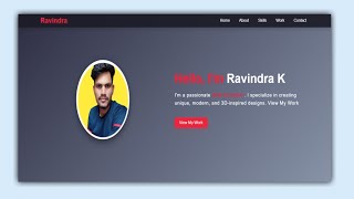 Personal Portfolio Design HTML CSS Hindi Part1  Home Page Design  Satya Gyan A4 [upl. by Davilman]