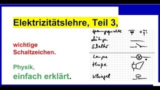 Elektrizitätslehre Teil3 wichtige Schaltzeichen Übersicht Physik [upl. by Zurkow]