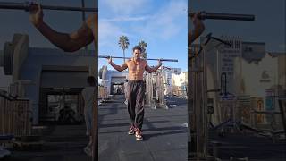 45lbs Barbells twirls Ike Catcher biggestmanonthebars musclebeach [upl. by Pincus]