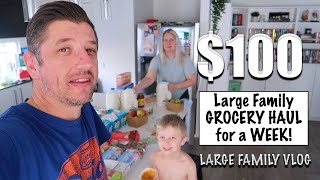 100 For a FAMILY of 10 WEEKLY GROCERY HAUL  Pantry Challenge [upl. by Drehcir]