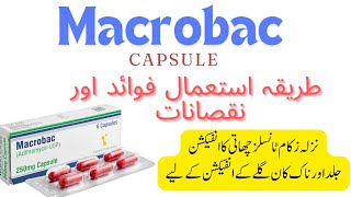 Macrobac 250 mg capsules uses in urdu and Hindi  macrobac azithromycin [upl. by Keiko204]