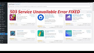 How to Fix 503 Service Unavailable  Plugins Update Error in WordPress 503ServiceUnavailable wp [upl. by Angelia]