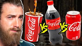 Soda Tap vs Bottle vs Can Taste Test [upl. by Fielding440]