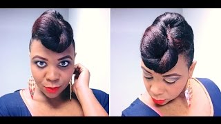 Straightened Natural Hair French Roll With A Twist  DIY Tutorial [upl. by Bollinger807]