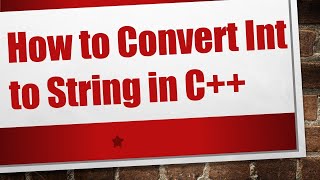 How to Convert Int to String in C [upl. by Nonrev866]