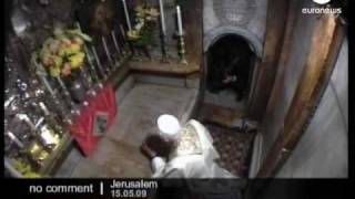 Pope visits crucifixion and burial site of Christ in Jerusalems Old City [upl. by Faxen]