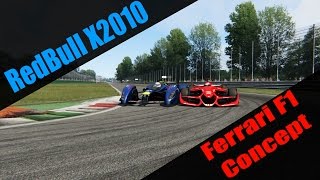 RedBull X2010  VS  Ferrari F1 Concept Car  Assetto Corsa [upl. by Encrata741]