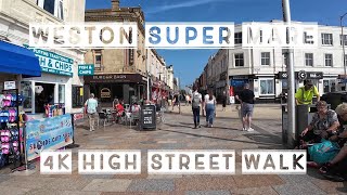 WestonSuperMare Town Centre 4K Walking Tour  High Street amp Regent Street Amusements August 2024 [upl. by Dlawso]