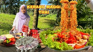 KERABU MAGGI THAI DAPUR KAYU  Cukup rasa  Thai ramen noodles salad [upl. by Denney]