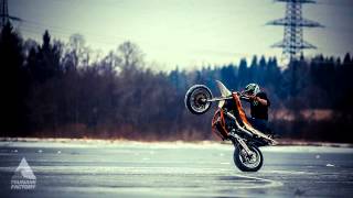 Winter Crazy Stunt on Ice  Supermoto  Stepan Maslov [upl. by Nozicka308]