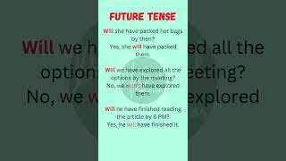 Future Tense in English Grammar tenses grammar shorts shortsfeed [upl. by Nolek]