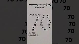 How many seventy  70  are there  Shorts Youtube [upl. by Enigroeg]