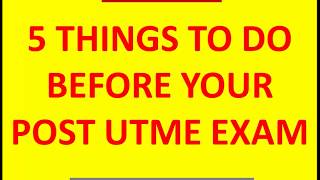 How to pass POST UTME EXAM  URGENT [upl. by Annawal342]