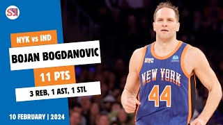 BOJAN BOGDANOVIC 11 PTS 3 REB 1 AST 1 STL vs IND  20232024 NYK  10 February [upl. by Htepsle]