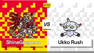 Digimon TCG Shinegreymon vs Ukkomon Rush BT15 Match [upl. by Letnom]