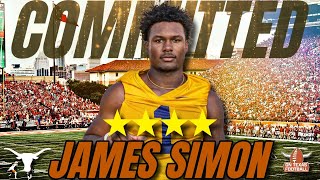 BREAKING 4Star RB James Simon COMMITS to the Longhorns  Texas Longhorns  Recruiting News [upl. by Dimitris]