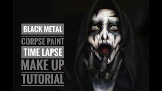 BLACK METAL CORPSE PAINT TIMELAPSE MAKE UP TUTORIAL [upl. by Ahtael27]