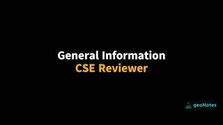 General Information  CSE Reviewer [upl. by Sutsugua]