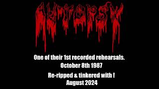 Autopsy US Rehearsal October 8th 1987 Rare amp Raw primitive Death metal majesty  2024 ReRip [upl. by Yauqaj]