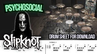 Slipknot  Psychosocial  Drums MIDI  SHEET  TRANSCRIPTION [upl. by Castorina]