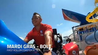 BOLT First Roller Coaster at Sea  Mardi Gras  Carnival Cruise Line [upl. by Chiquia]