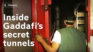 Inside Gaddafis secret tunnels  Channel 4 News [upl. by Kir]