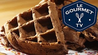 Chocolate Chocolate Chip Waffles Recipe  Le Gourmet TV [upl. by Eibrik412]